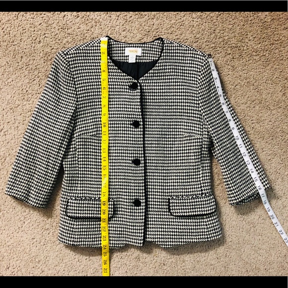 TALBOTS Houndstooth Blazer size 10 Workwear Classic 66%Worsted Wool and 34%Rayon - Picture 6 of 11